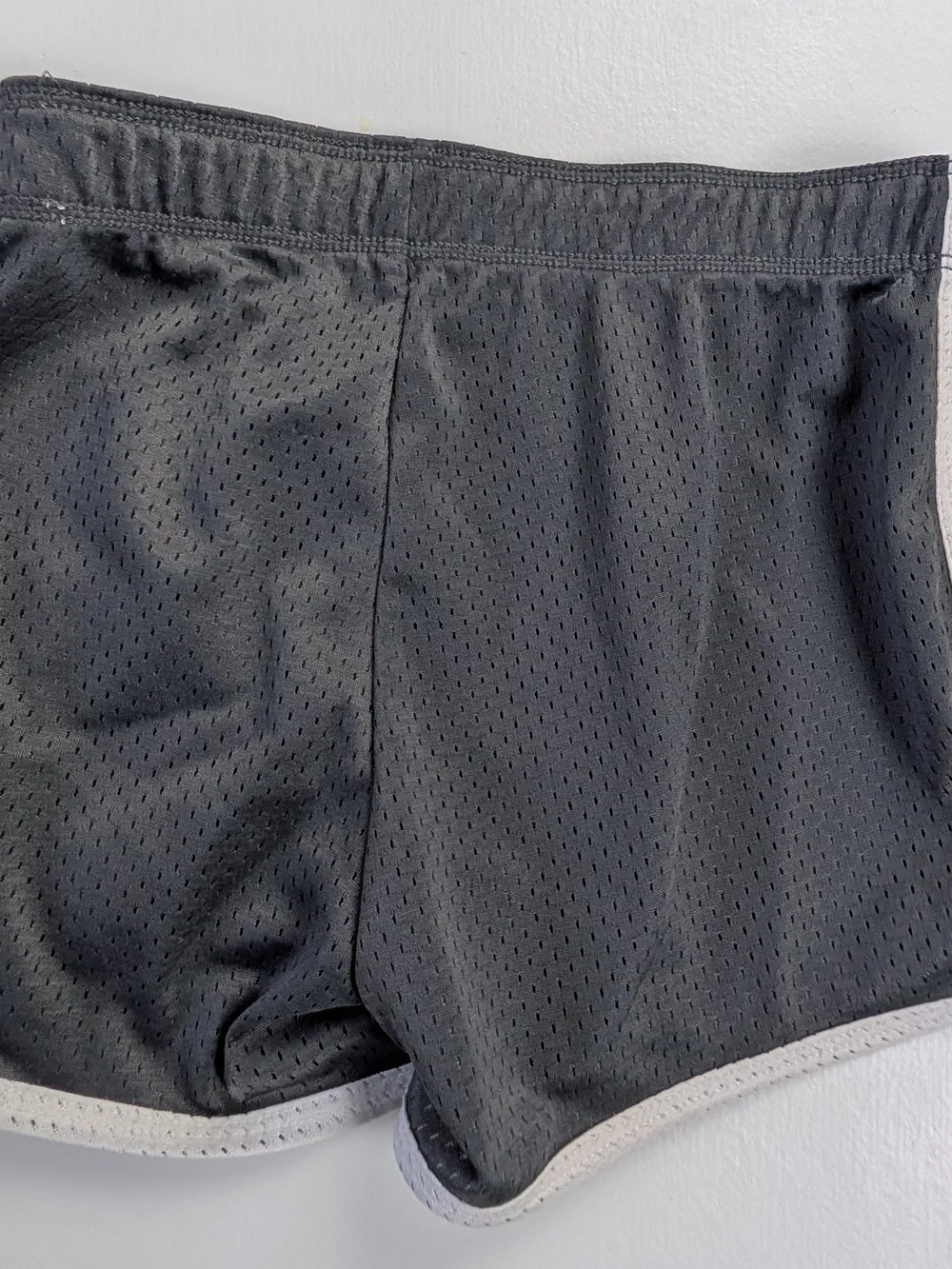 Justice Black Mesh Shorts with Light Gray Trim